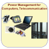 Icons showing equipment used in power management for computers